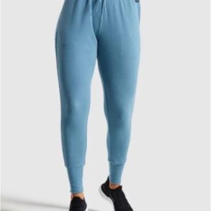 Gymshark ribbed sea blue stretch pants/sweat pants, size M
